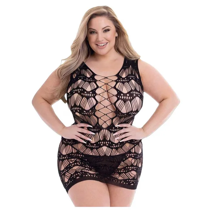 iloveexcitement Female Sex Toys Baci Corset Front Lace Wavy Fishnetting Mini Dress iloveexcitement Female Sex Toys Baci Corset Front Lace Wavy Fishnetting Mini Dress