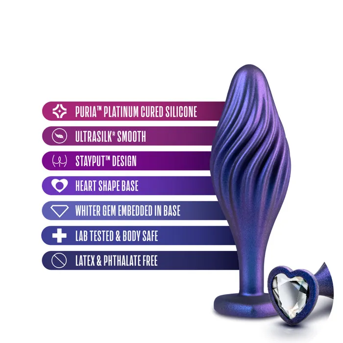 Anal Adventures Matrix Swirling Bling Plug Sapphire Blush Anal