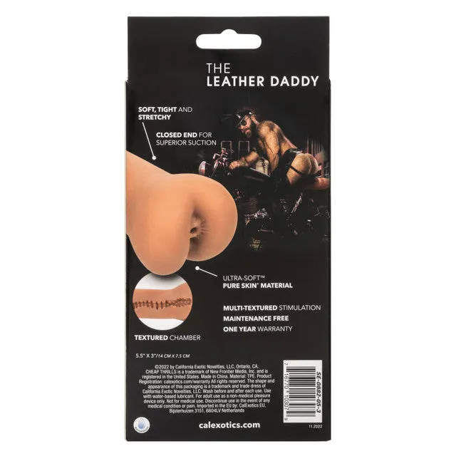 CalExotics Cheap Thrills THE LEATHER DADDY Tight Ass Male Masturbator Light Brown Stroker Male Sex Toys