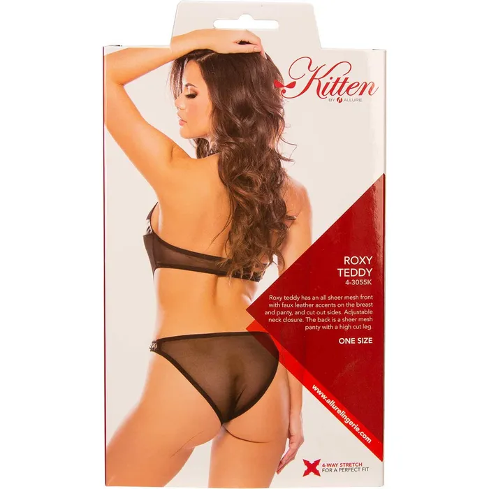 Allure Roxy Teddy Black One Size Fits Most Allure Bodystockings Playsuits