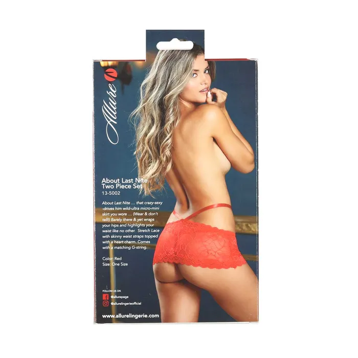 Anal Allure Allure About Last Nite 2 Piece Set Red One Size
