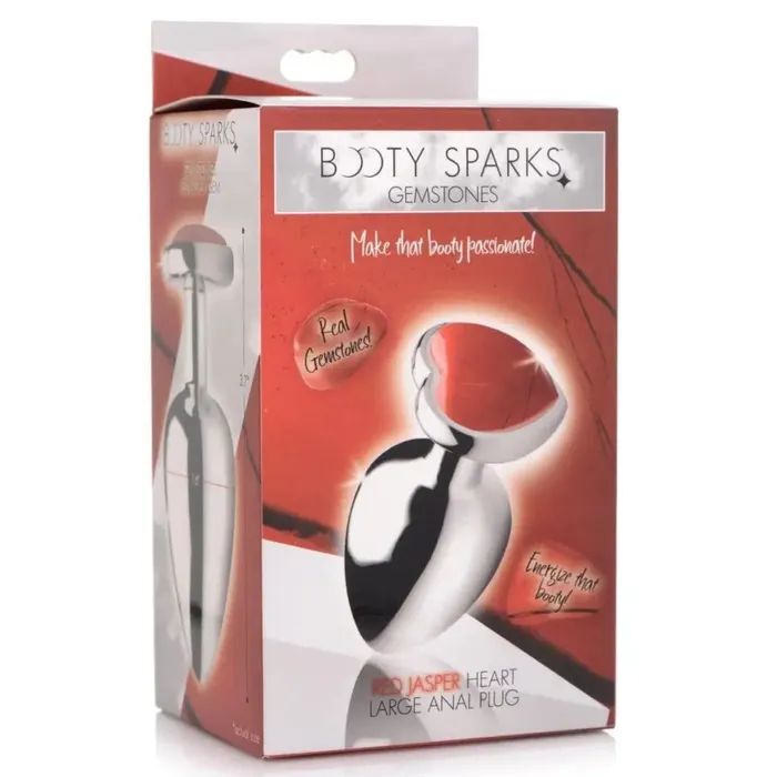 Anal Booty Sparks Booty Sparks Authentic Red Jasper Gemstone Heart Anal Plug