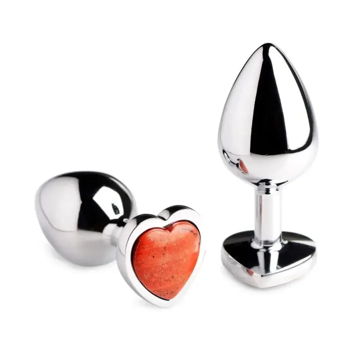 Anal Booty Sparks Booty Sparks Authentic Red Jasper Gemstone Heart Anal Plug