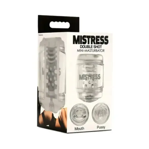 Curve Toys Male Sex Toys Mistress Double Shot Mouth and Pussy Mini Masturbator Clear Curve Toys Male Sex Toys Mistress Double Shot Mouth and Pussy Mini Masturbator Clear