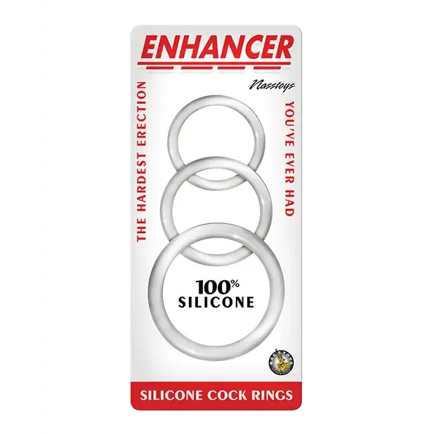 Enhancer Silicone Cockrings Clear Set of 3 Novelties By Nasswalk Anal