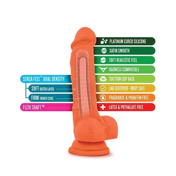 Female Sex Toys Blush Blush Neo Elite 75 in Silicone Dual Density Dildo with Balls Suction Cup Neon Orange Female Sex Toys Blush Blush Neo Elite 75 in Silicone Dual Density Dildo with Balls Suction Cup Neon Orange