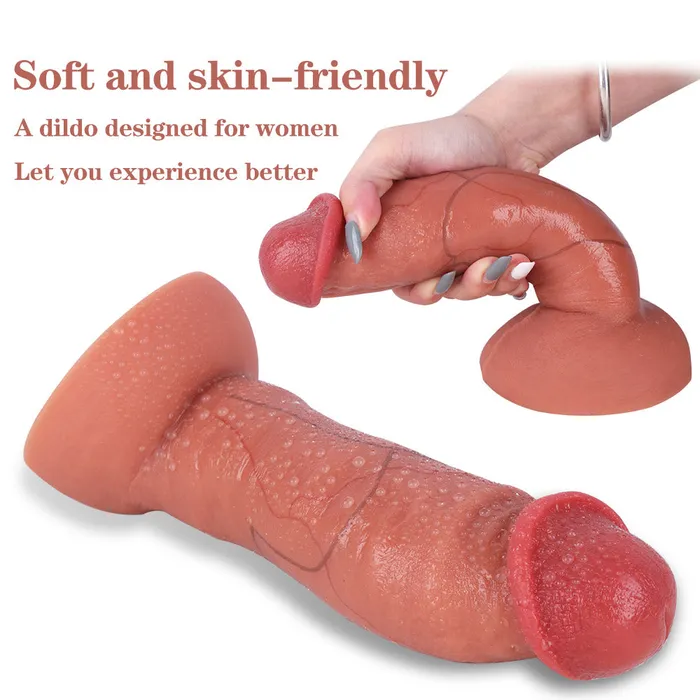 G25 Ultra Realistic Double Density Liquid Silicone Suction Cup Dildo with Blushed Head 87 Inch Modi Female Sex Toys
