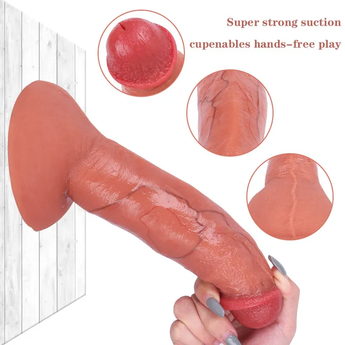 G25 Ultra Realistic Double Density Liquid Silicone Suction Cup Dildo with Blushed Head 87 Inch Modi Female Sex Toys