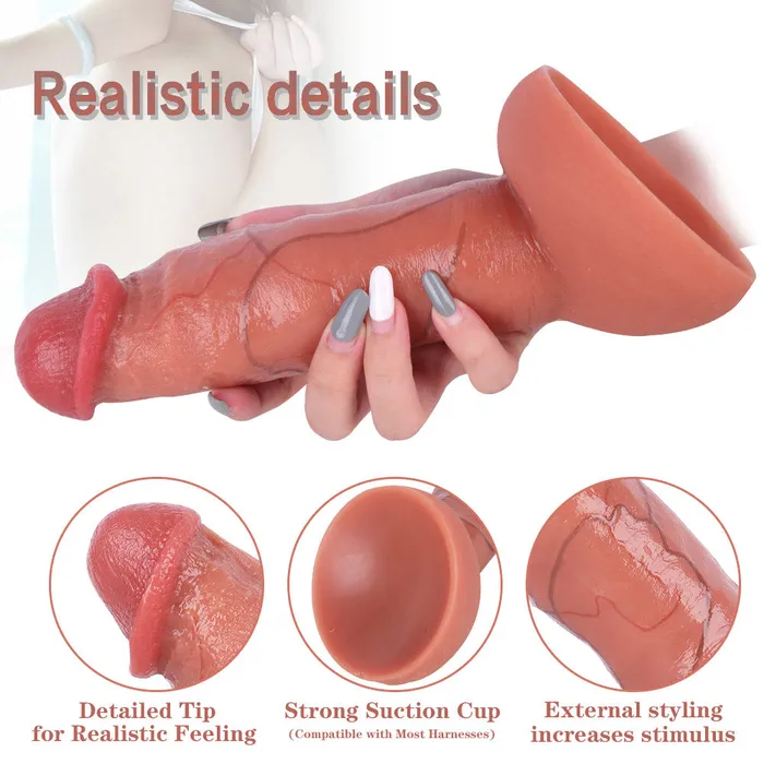 G25 Ultra Realistic Double Density Liquid Silicone Suction Cup Dildo with Blushed Head 87 Inch Modi Female Sex Toys