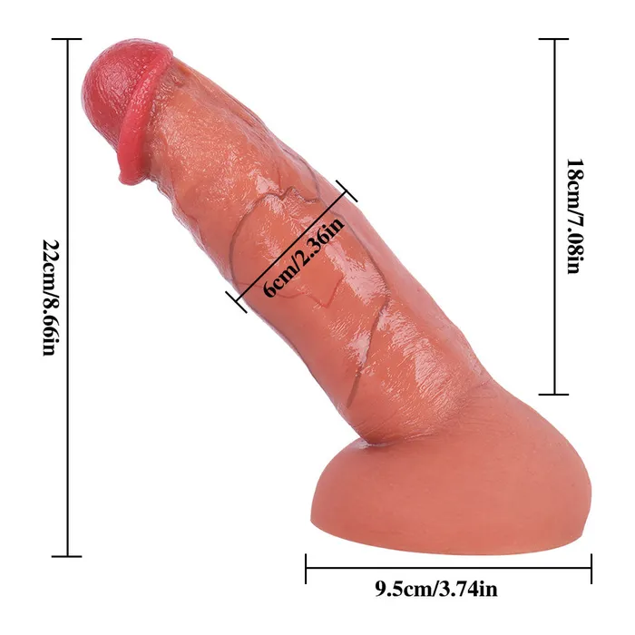 G25 Ultra Realistic Double Density Liquid Silicone Suction Cup Dildo with Blushed Head 87 Inch Modi Female Sex Toys