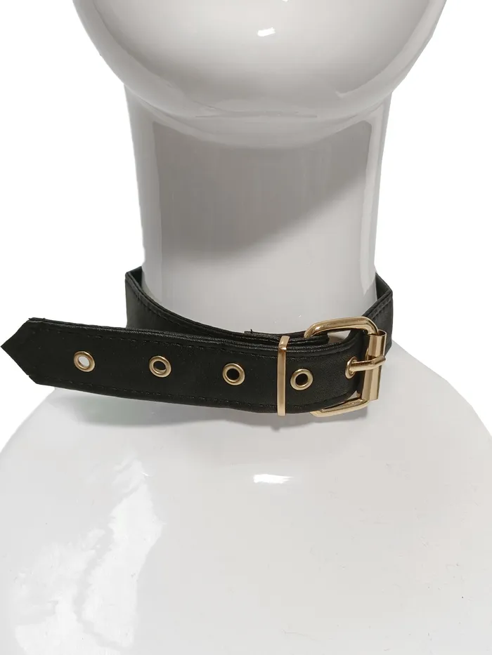 HonourSkintwocom Male Sex Toys Vegan Leather Collar With Gold Colour Hardware HonourSkintwocom Male Sex Toys Vegan Leather Collar With Gold Colour Hardware