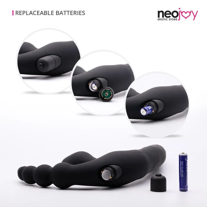 Neojoy Anal Neojoy Strapless Triple Vibrating Dildo Silicone For Solo and Couple Black 1377 inch 34cm
