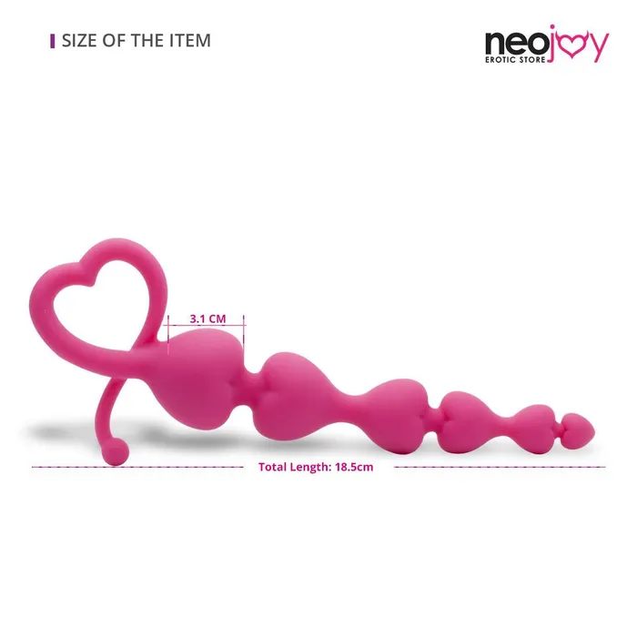 Neojoy Neojoy Love Anal Beads Silicone Large Pink 7 Inch 18cm Anal