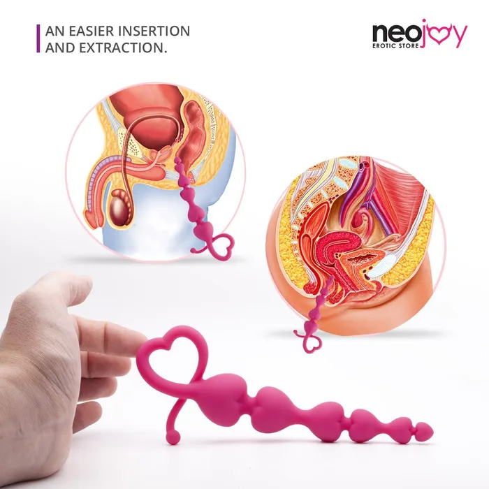 Neojoy Neojoy Love Anal Beads Silicone Large Pink 7 Inch 18cm Anal