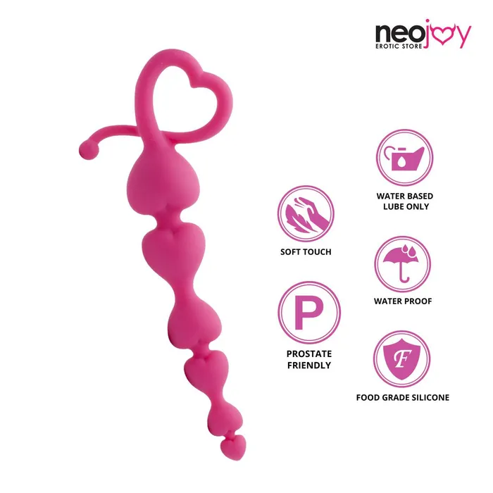 Neojoy Neojoy Love Anal Beads Silicone Large Pink 7 Inch 18cm Anal