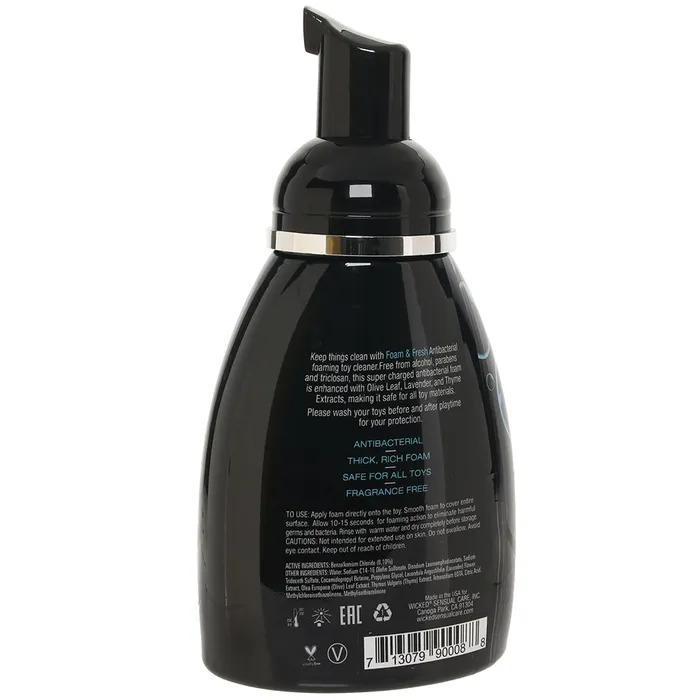Wicked Sensual Care Vibrators Foam n Fresh AntiBacterial Toy Cleaner in 8oz Wicked Sensual Care Vibrators Foam n Fresh AntiBacterial Toy Cleaner in 8oz