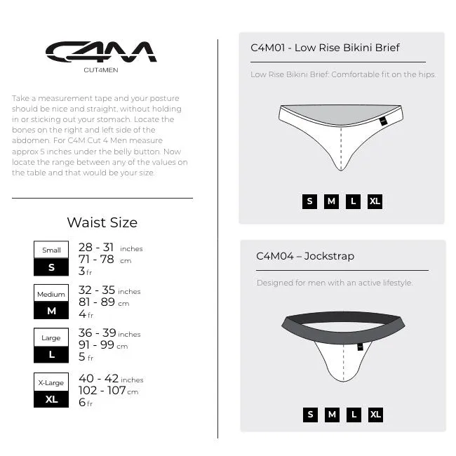 C4M Rugby Jockstrap Neon Pink CUT 4 MEN Mens Underwear
