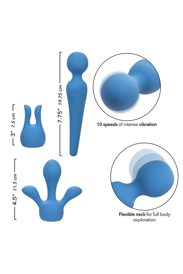 Cal Exotics Vibrators Cal Exotics Couture Collection Body Wand Kit Blue