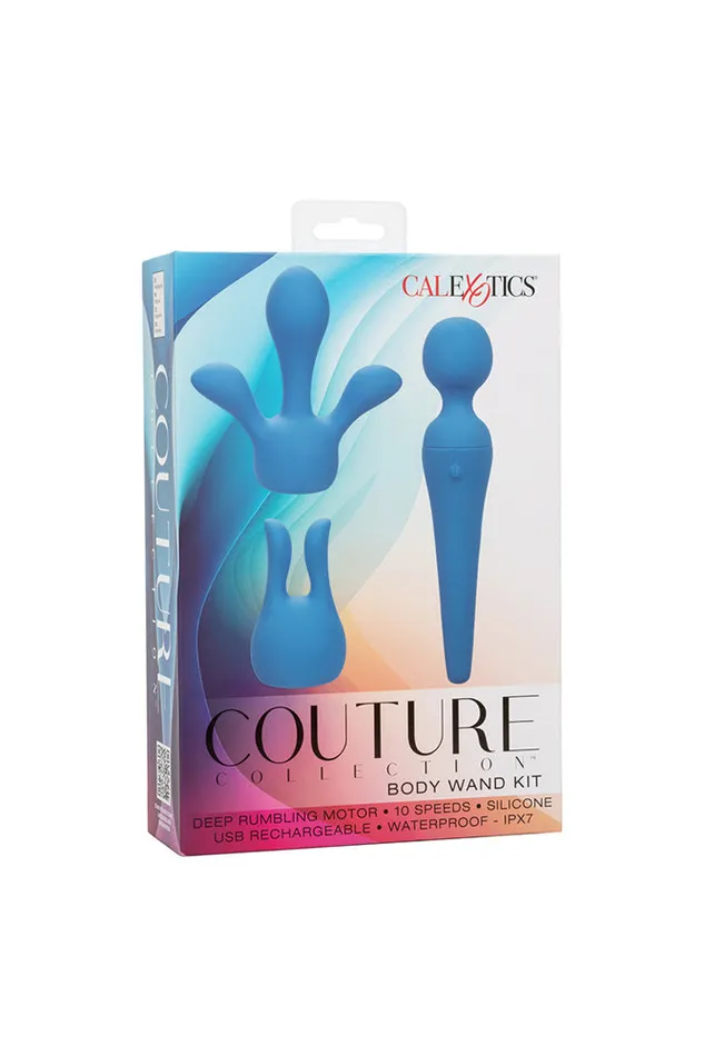 Cal Exotics Vibrators Cal Exotics Couture Collection Body Wand Kit Blue
