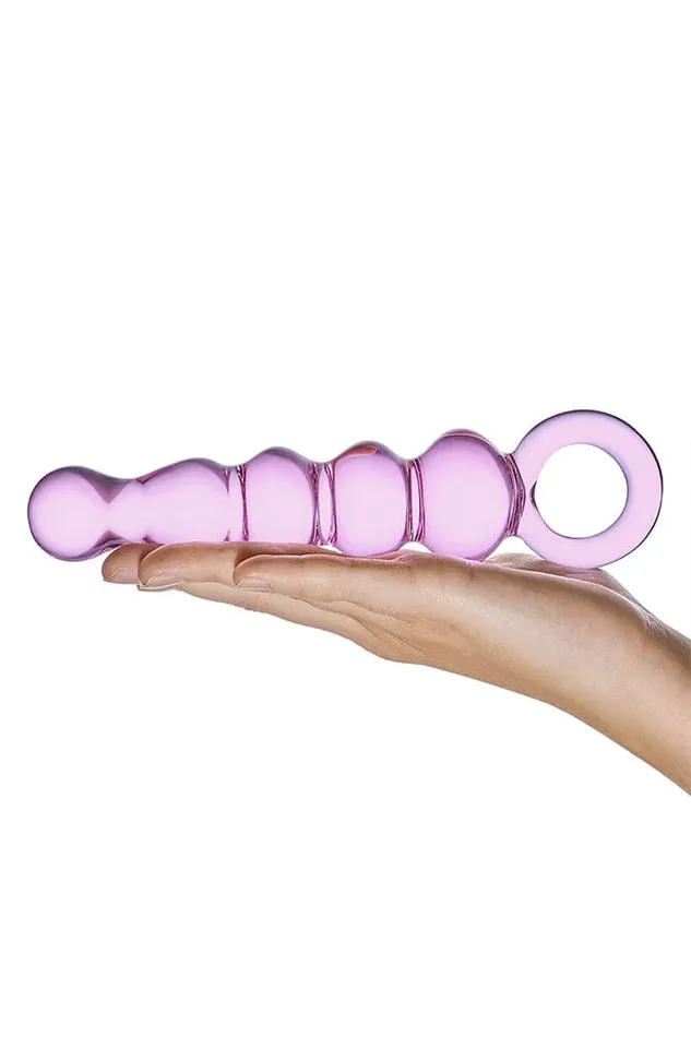 Dildos Electric Eel Gls Quintessence Anal Slider 75 Beaded Glass Dildo Pink