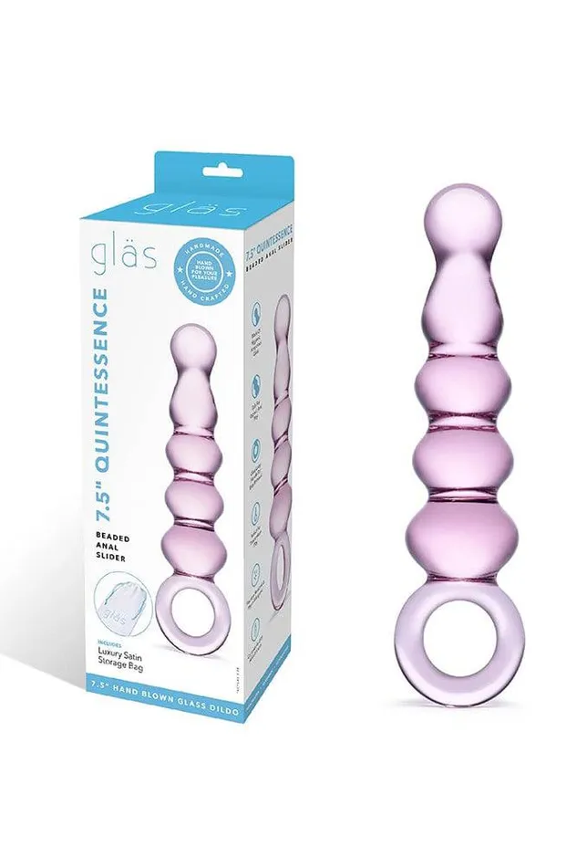 Dildos Electric Eel Gls Quintessence Anal Slider 75 Beaded Glass Dildo Pink