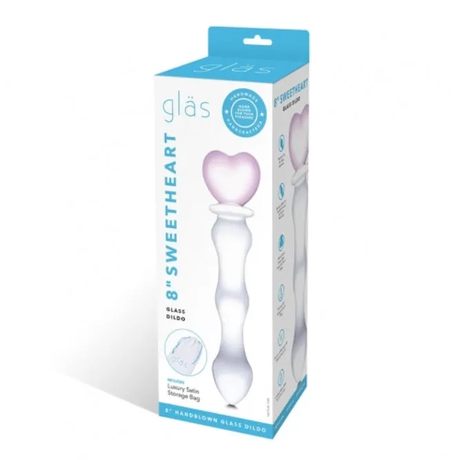 Dildos Gls Sweetheart 8 Glass Dildo ClearPink Electric Eel