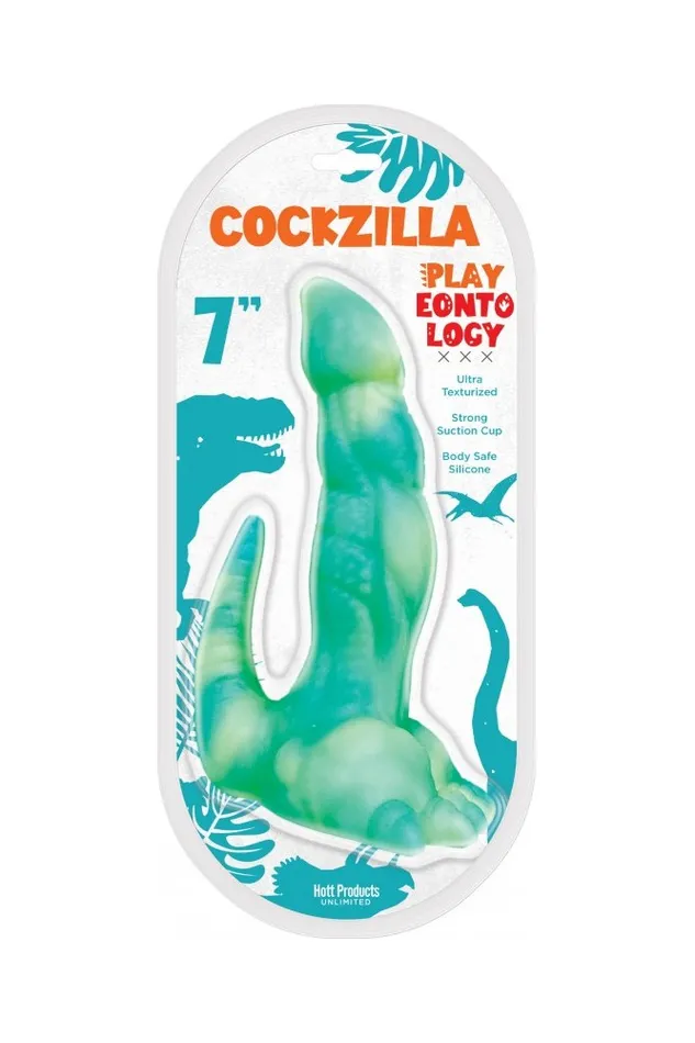 Hott Products Playeontology Cockzilla 7 Dildo Green Hott Products Dildos