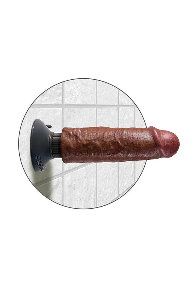 Pipedream Dildos Pipedream King Cock Vibrating Realistic Cock 6 inch Brown