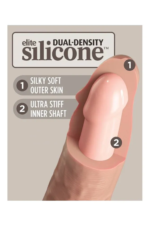 Pipedream King Cock Elite Dual Density 6 Silicone Dildo Beige Pipedream Dildos