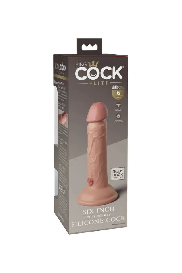 Pipedream King Cock Elite Dual Density 6 Silicone Dildo Beige Pipedream Dildos