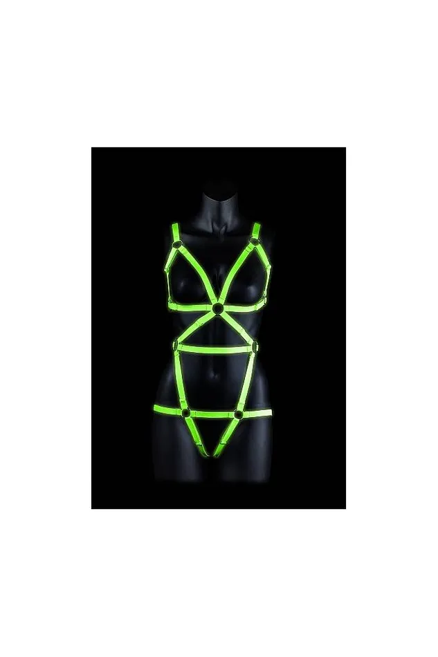 Shots Toys Dildos Ouch by Shots Toys Glow Full Body Harness Glow in the Dark