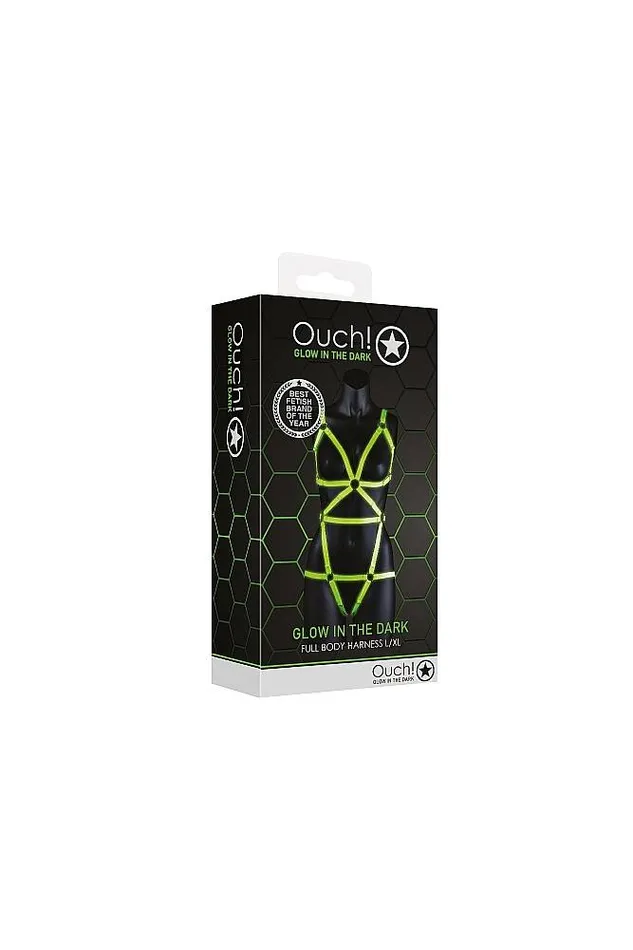 Shots Toys Dildos Ouch by Shots Toys Glow Full Body Harness Glow in the Dark