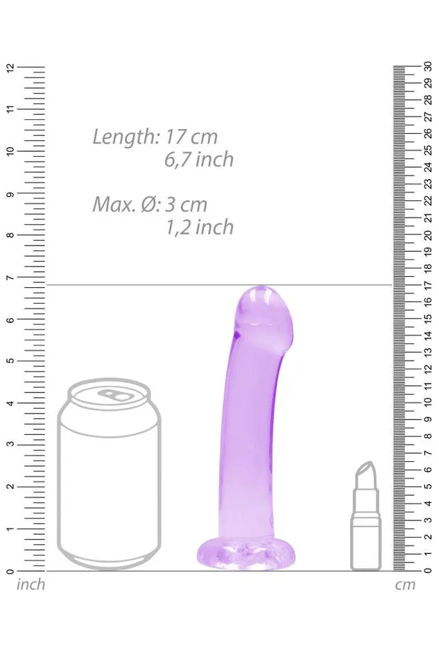 Shots Toys Dildos Shots Toys RealRock 7 Crystal Clear NonPhallic Dildo Purple