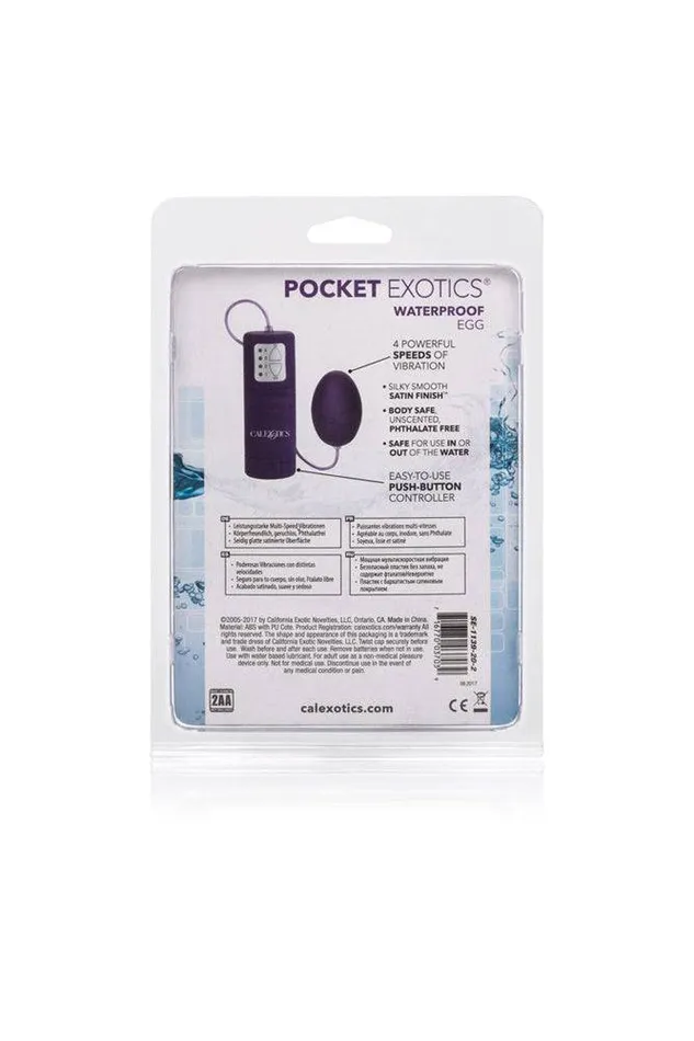 Vibrators Cal Exotics Cal Exotics Pocket Exotics Waterproof Egg Vibrator Purple