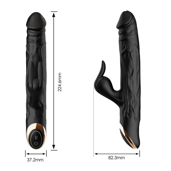 Winyi Anal Winyi Terry 2 Thrusting Silicone Dildo Black