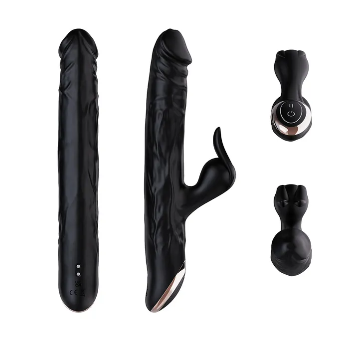 Winyi Anal Winyi Terry 2 Thrusting Silicone Dildo Black