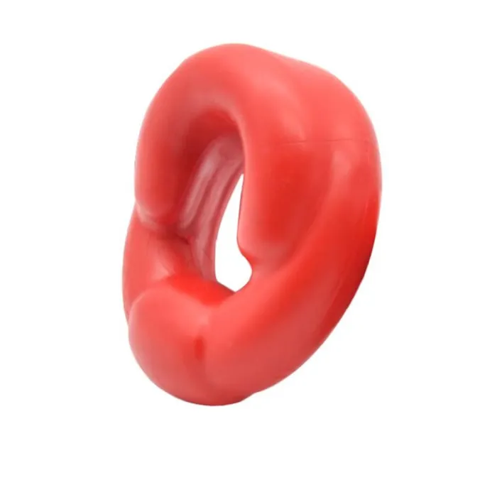 Lovegasm Male Sex Toys Red Silicone Cock and Ball Ring