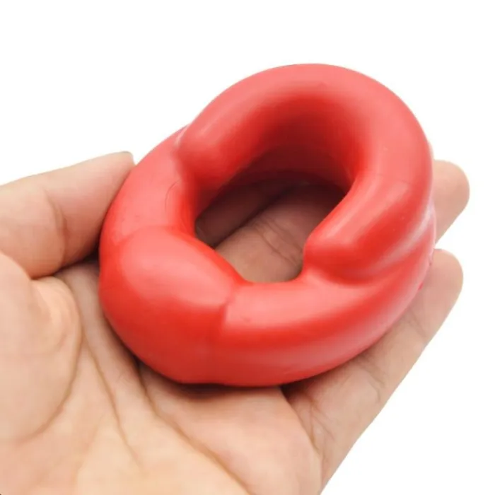 Lovegasm Male Sex Toys Red Silicone Cock and Ball Ring